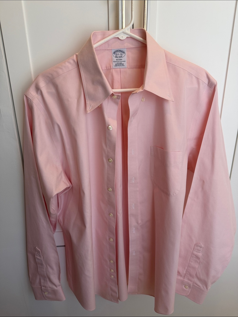 Brooks Brothers Regent Original Polo in Light Pink Button-Front Dress Shirt